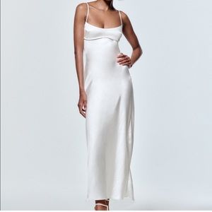 Viral Zara satin effect cut out dress in black